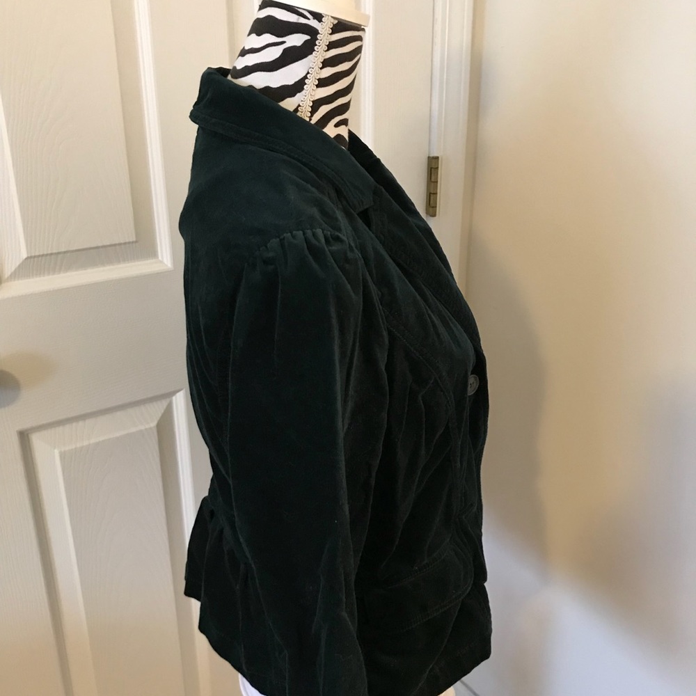 LOFT Dark Green Velvet Blazer - Picture 6 of 8